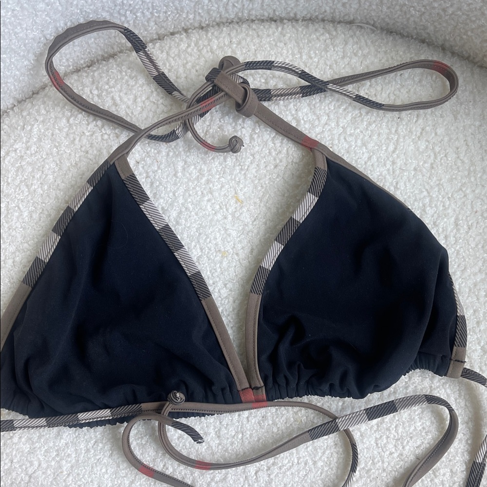 Burberry Black Triangle Bikini with Check-Trim - Picture 4 of 4